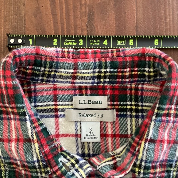 L.L.Bean Women’s Scotch Plaid Flannel Shirt Red Green Relaxed Fit Cotton - Picture 6 of 11